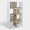 Scaffale libreria 8 scomparti bicolor salvaspazio design moderno Nivra