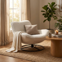 Fauteuil de bureau moderne pivotant en tissu bouclé Konn