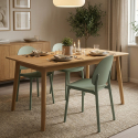Silla moderna de polipropileno para cocina exterior comedor Gladys