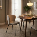 Stuhl für das Esszimmer in modernem Design aus Stoff mit schwarzen Beinen Lasta