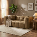 Sofa 2-Sitzer modern khakifarben Bouclè 192cm Cady 2