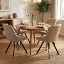Ensemble de 2 fauteuils en velours élégant avec base en métal Ondara