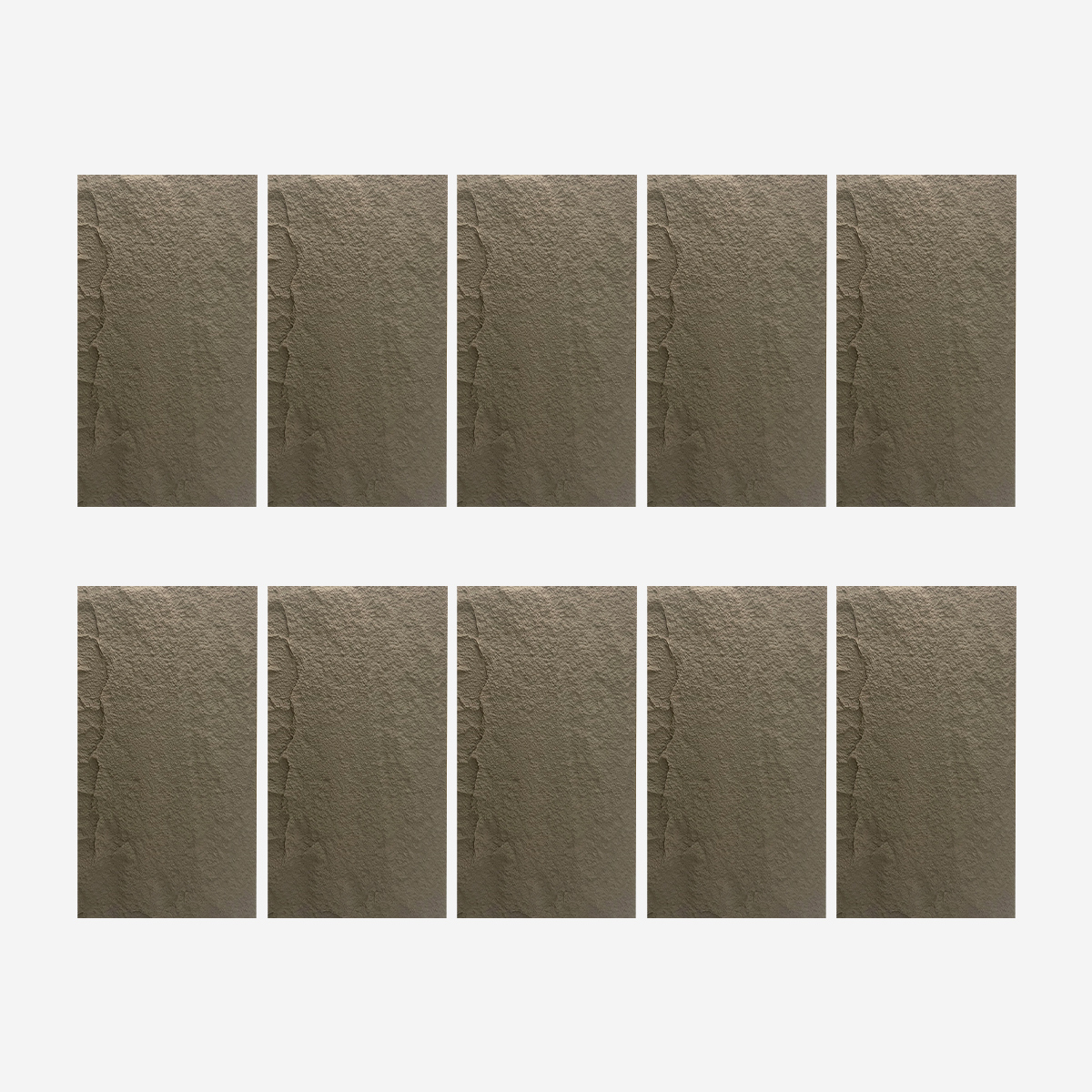 Panel decorativo 3D efecto piedra en PU 10 piezas 120x60x3