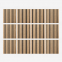 Pannello fonoassorbente a doghe effetto legno 12pz 60x60 cm