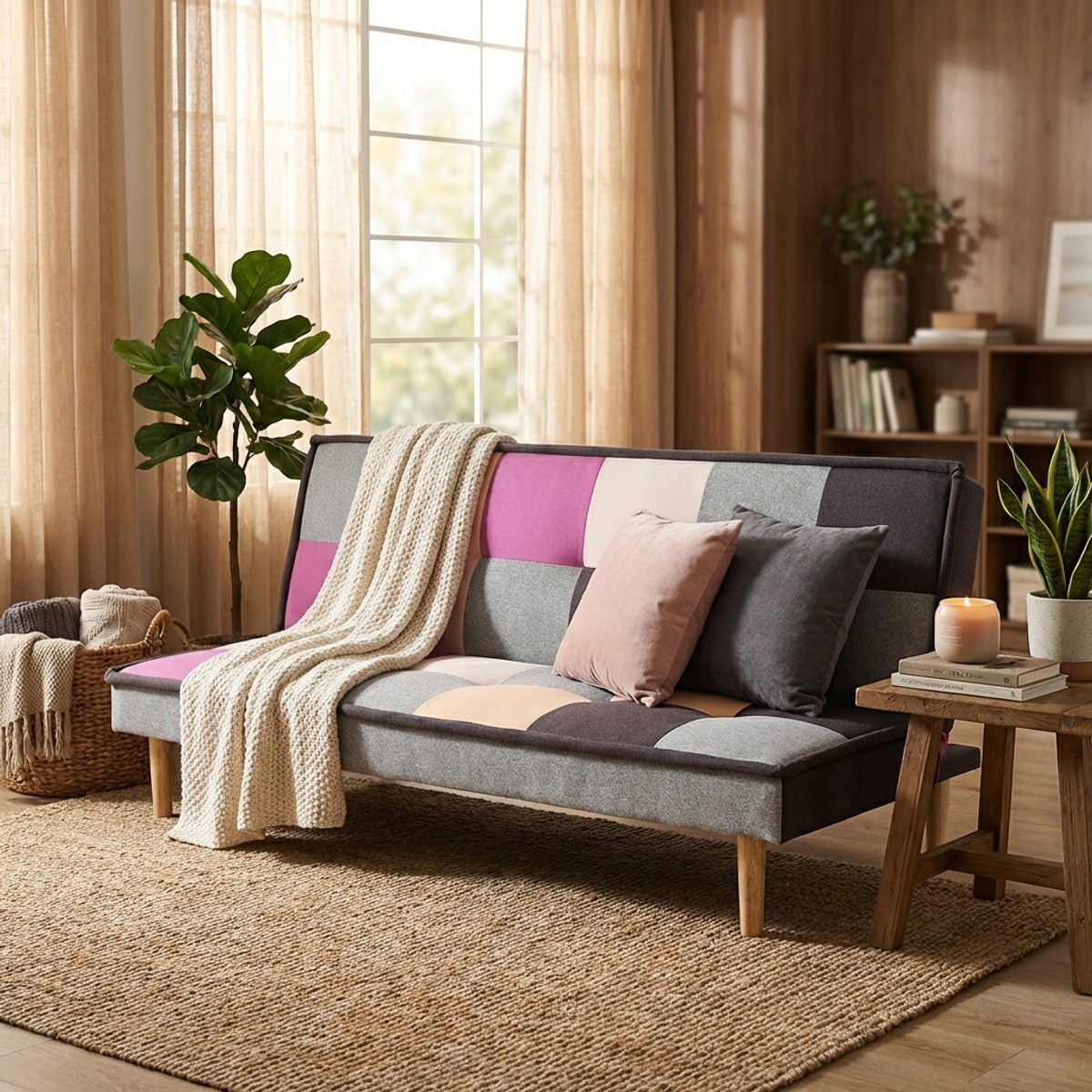 Schlafsofa Clic-Clac Patchwork aus mehrfarbigem Stoff Keith B