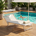 2 bains de soleil XL de jardin piscine transat en aluminium Grande Italia Stock