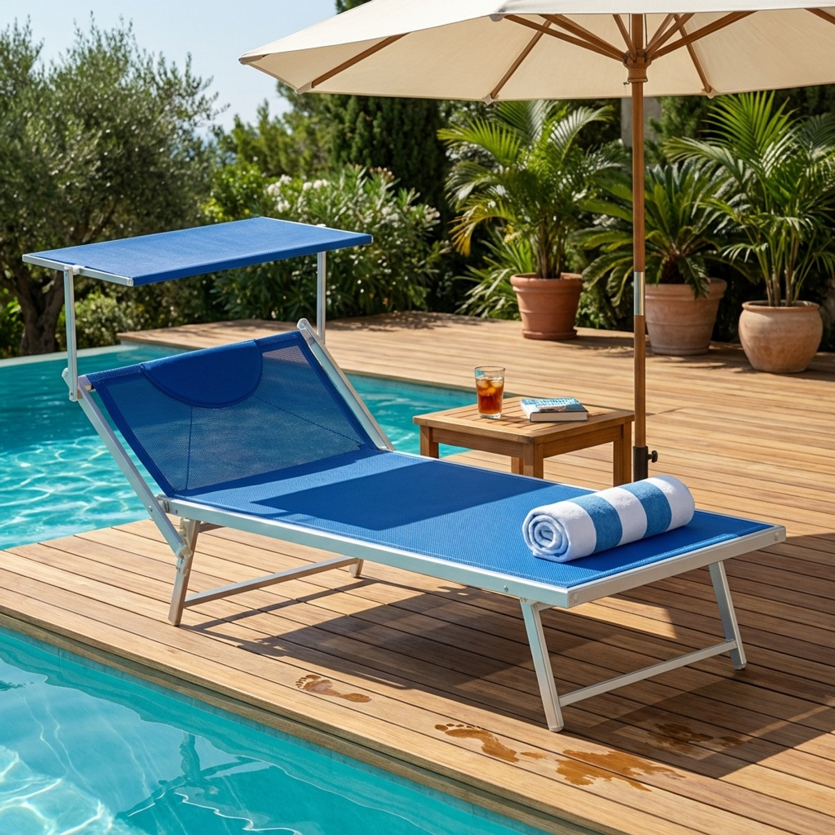 Lettino spiaggia mare in alluminio Grande Italia XL professionale