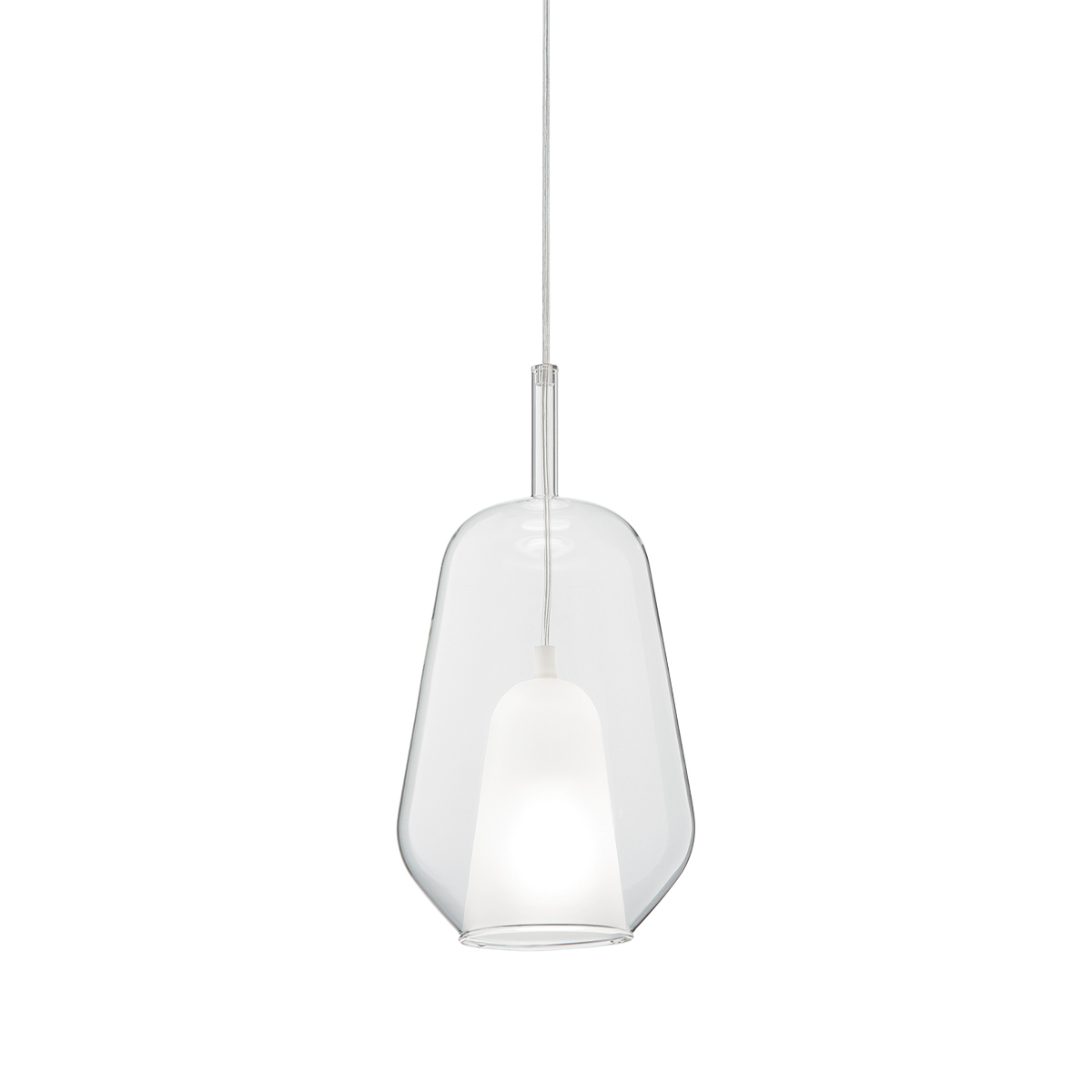 Lampada a sospensione in vetro soffiato design Thelma