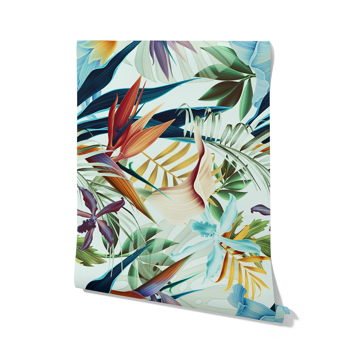 Papier peint tropical fleuri premium pour intérieur Tropicale Blue