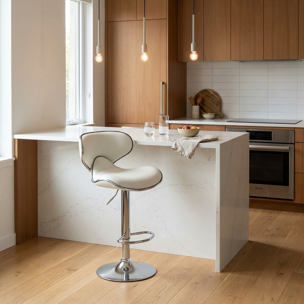 Amarillo Design Moderner schwenkbarer Chrom Küchen- und Barhocker