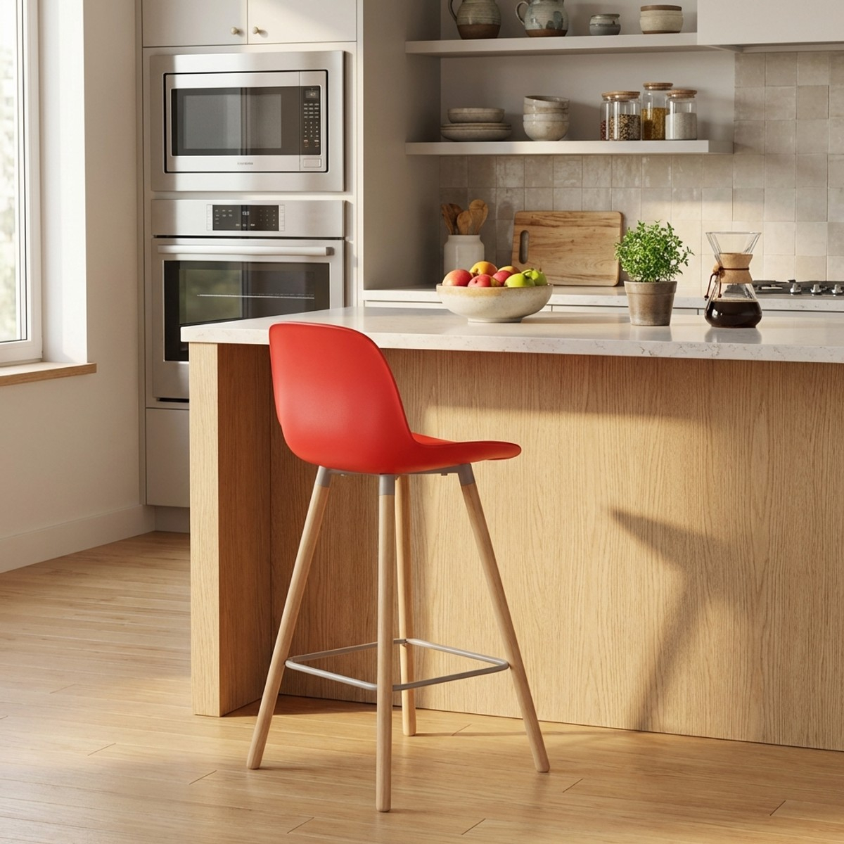 Taburete alto moderno Eiffel para bar y cocina diseño escandinavo Burj d65