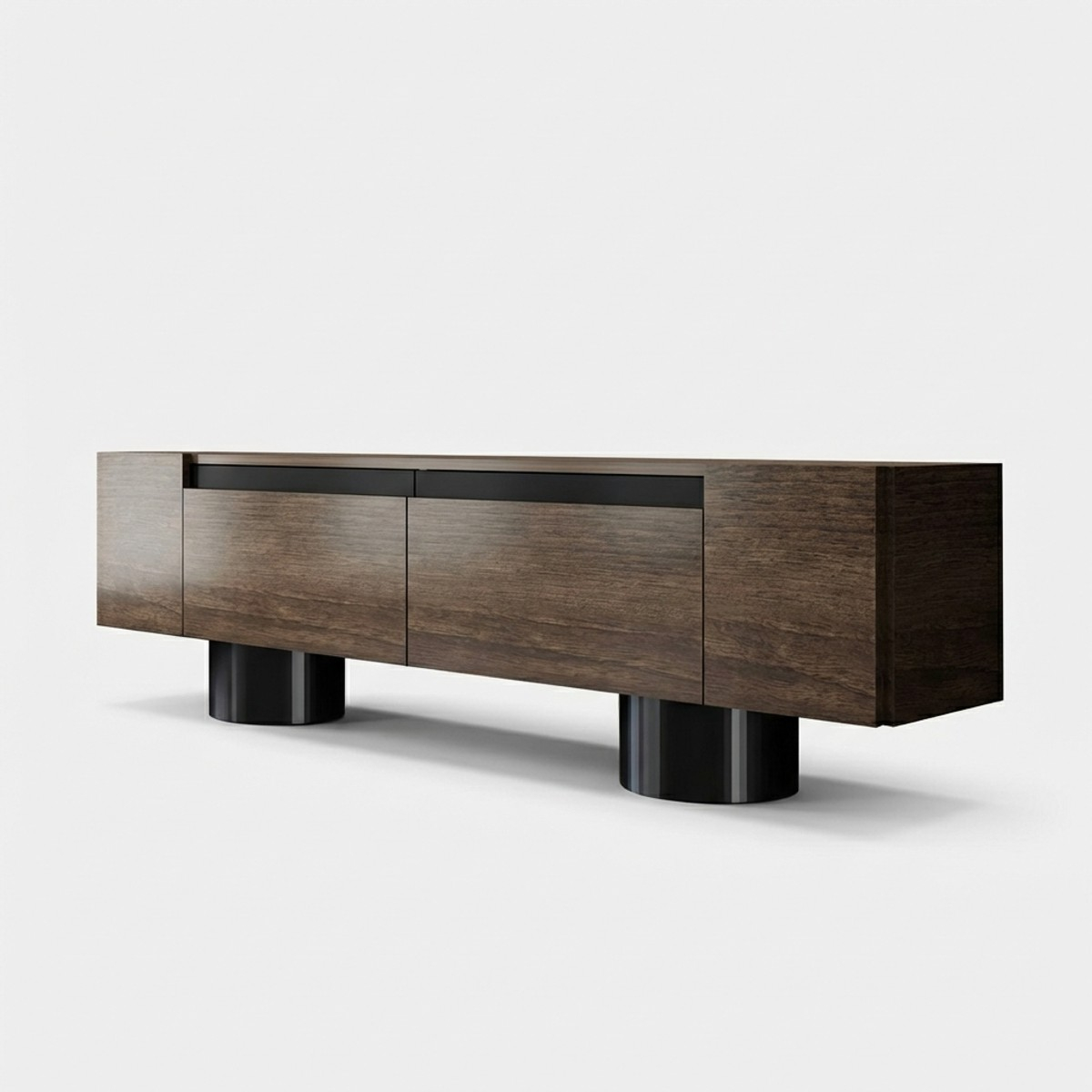 Moderner TV-Ständer aus Melamin in Bohem Noce Design