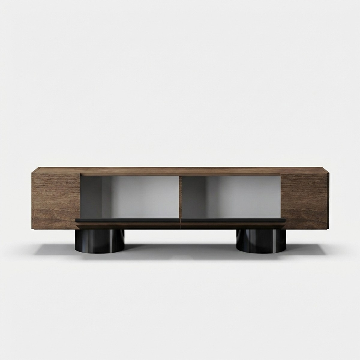 Moderner TV-Ständer aus Melamin in Bohem Noce Design