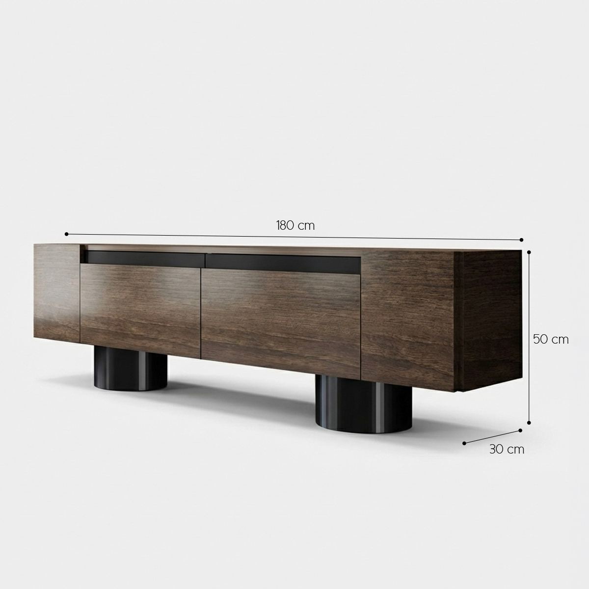 Moderner TV-Ständer aus Melamin in Bohem Noce Design