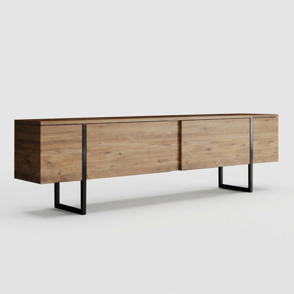 Hängendes TV-Regal aus melaminbeschichtetem Holz Luxe Pino