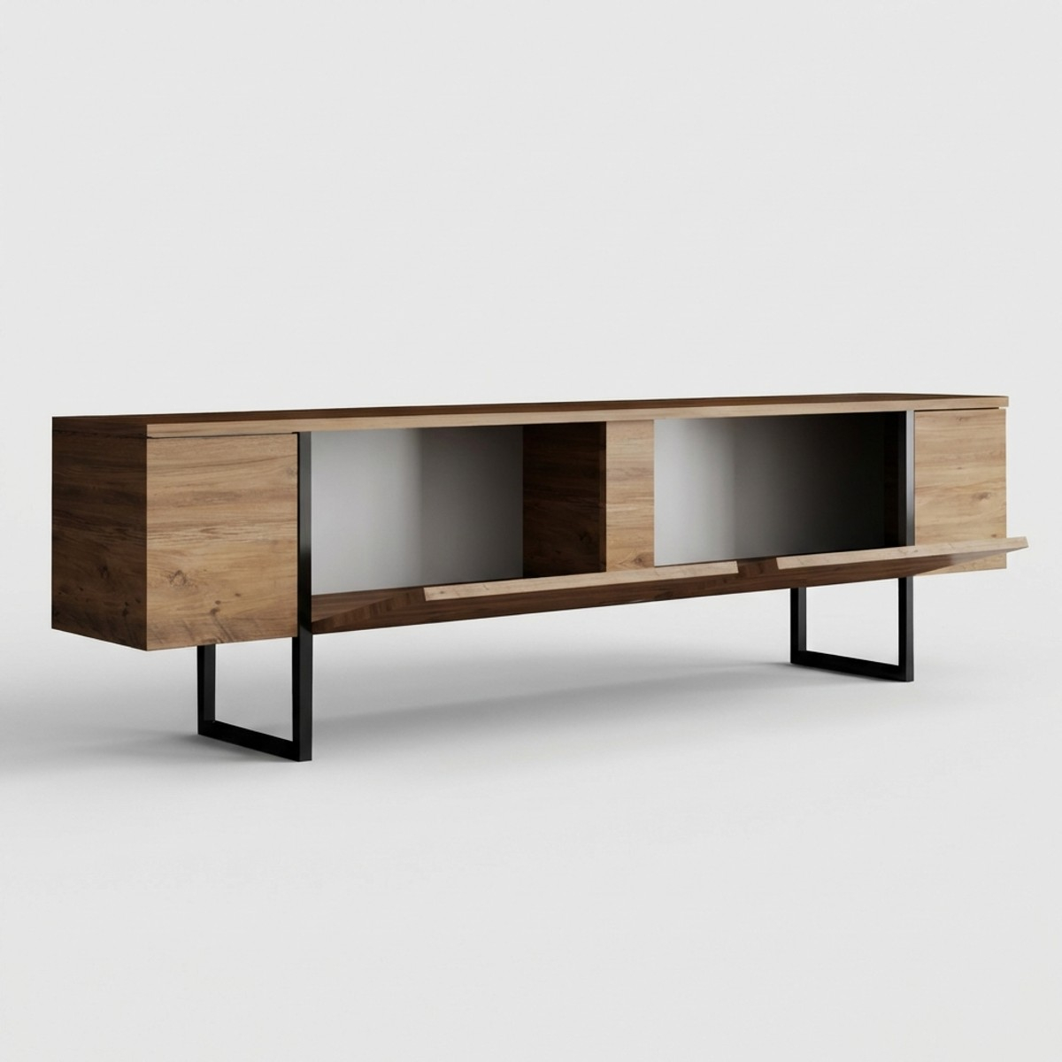 Hängendes TV-Regal aus melaminbeschichtetem Holz Luxe Pino