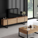 Hängendes TV-Regal aus melaminbeschichtetem Holz Luxe Pino