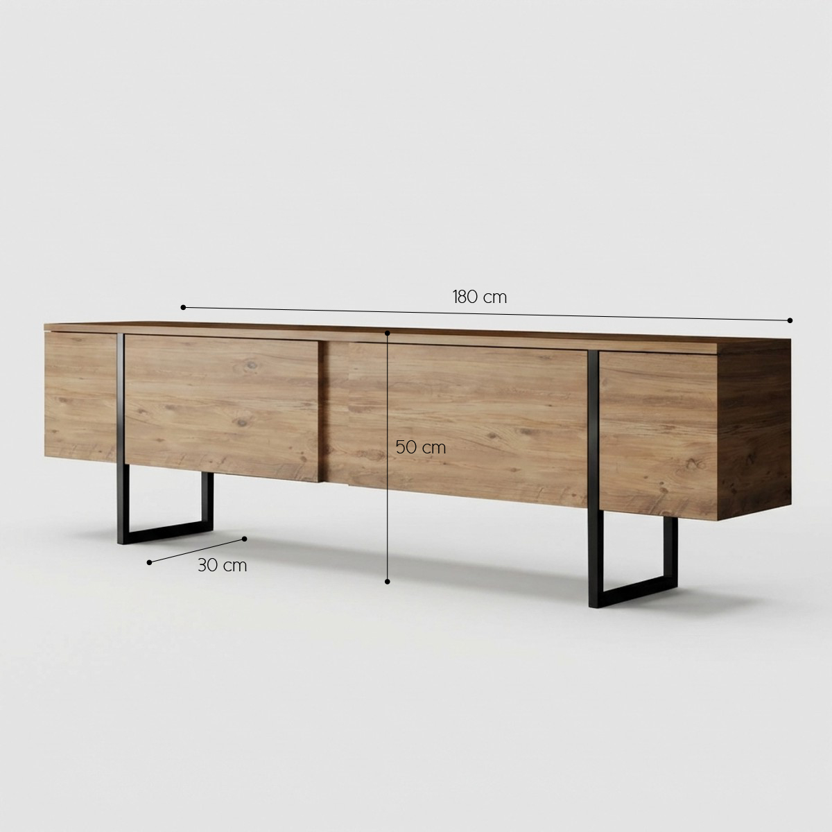Hängendes TV-Regal aus melaminbeschichtetem Holz Luxe Pino