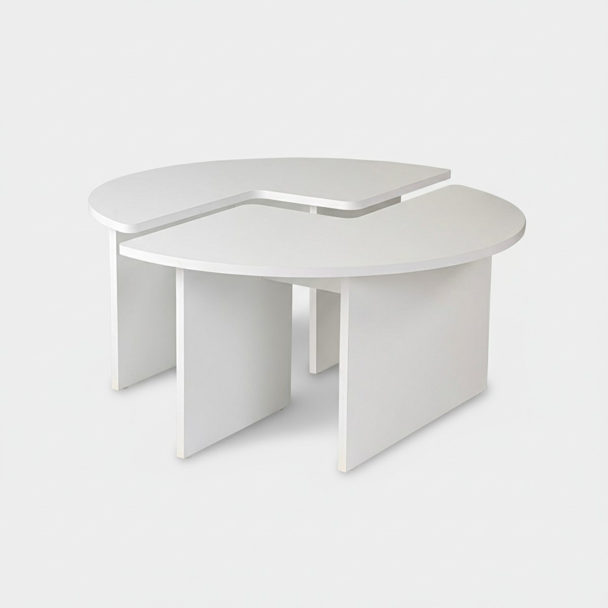 Table basse ronde en bois mélaminé Moira