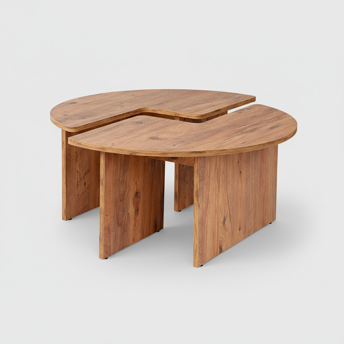 Runder Couchtisch aus Melaminholz Moira