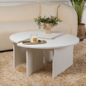 Table basse ronde en bois mélaminé Moira