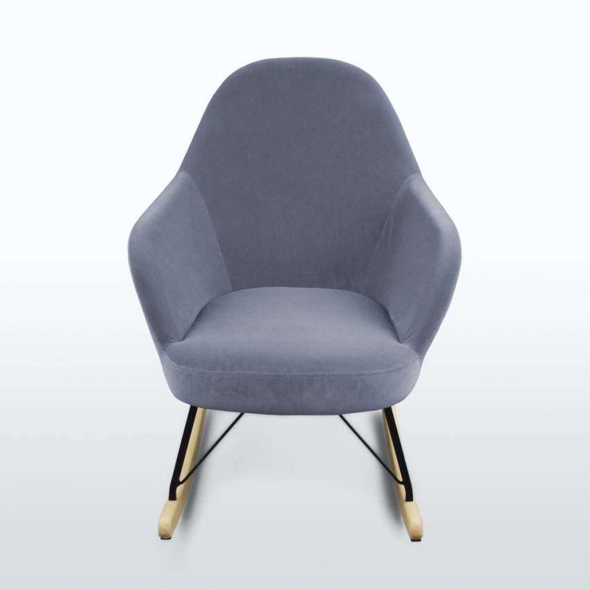 Chaise à bascule en velours au design moderne Eiffel Rocking 