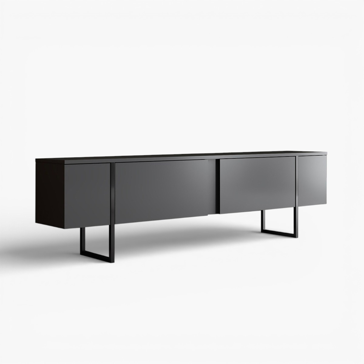 Mueble TV moderno de madera melamínica y metal Luxe Antracita