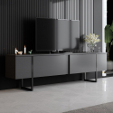Mueble TV moderno de madera melamínica y metal Luxe Antracita