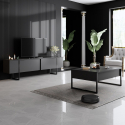 Mueble TV moderno de madera melamínica y metal Luxe Antracita