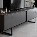 Mueble TV moderno de madera melamínica y metal Luxe Antracita