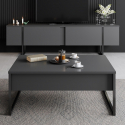 Mueble TV moderno de madera melamínica y metal Luxe Antracita