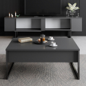 Mueble TV moderno de madera melamínica y metal Luxe Antracita