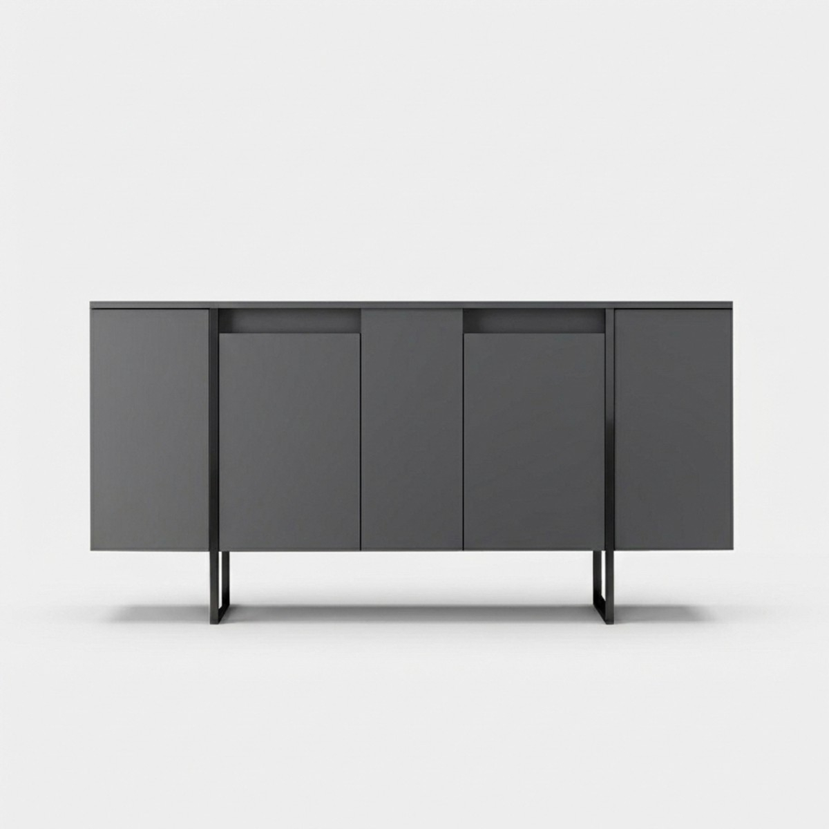 Moderne Anrichte aus Melaminholz mit Metallbeinen Luxe Anthrazit