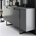 Moderne Anrichte aus Melaminholz mit Metallbeinen Luxe Anthrazit