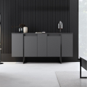 Moderne Anrichte aus Melaminholz mit Metallbeinen Luxe Anthrazit