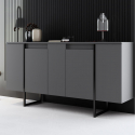 Moderne Anrichte aus Melaminholz mit Metallbeinen Luxe Anthrazit