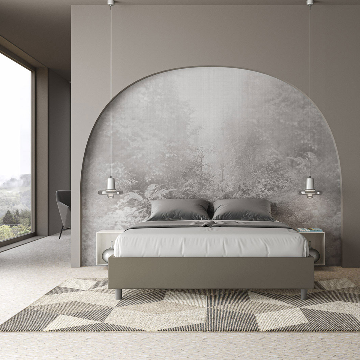 Letto matrimoniale contenitore sommier 160x200 Azelia M1