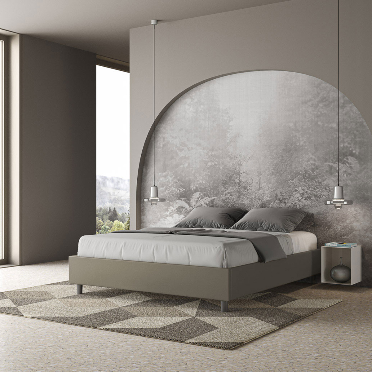 Letto matrimoniale contenitore sommier 160x200 Azelia M1
