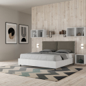 Letto contenitore matrimoniale legno 160x190cm cuscini Egos Antea