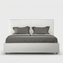 Lit double avec coffre de rangement et tête de lit 160x200 chambre moderne Mika M1