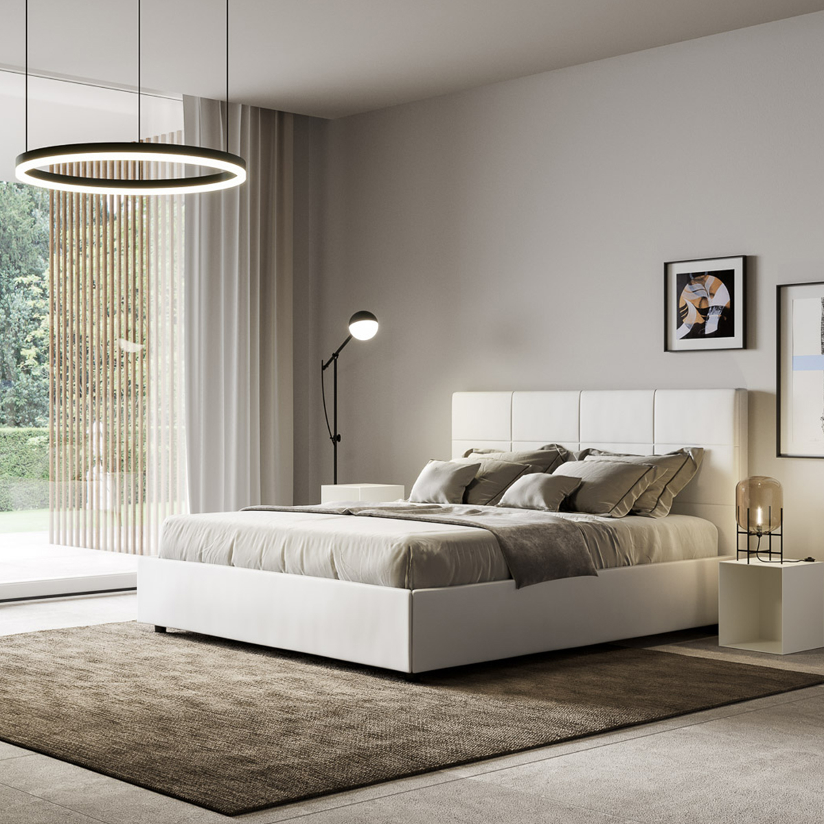 Letto matrimoniale contenitore 160x200 camera da letto moderno Mika M1