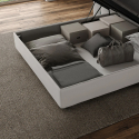 Lit double avec coffre de rangement et tête de lit 160x200 chambre moderne Mika M1