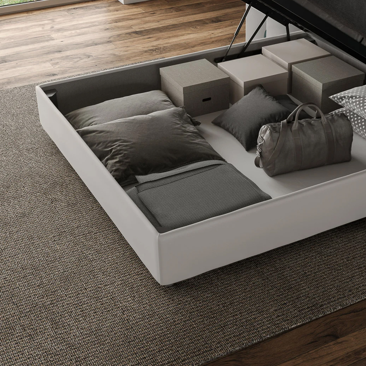 Letto matrimoniale contenitore 160x200 camera da letto moderno Mika M1