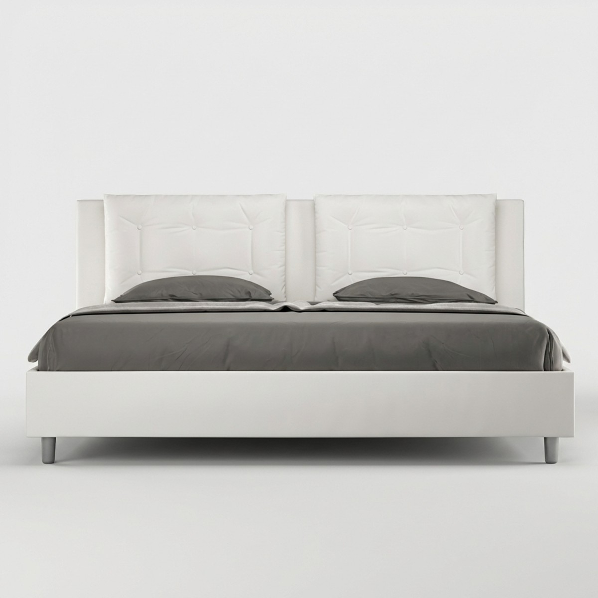 Lit double 160x200 avec rangement et coussins rembourrés Annalisa M1