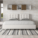 Lit double 160x200 avec rangement et coussins rembourrés Annalisa M1