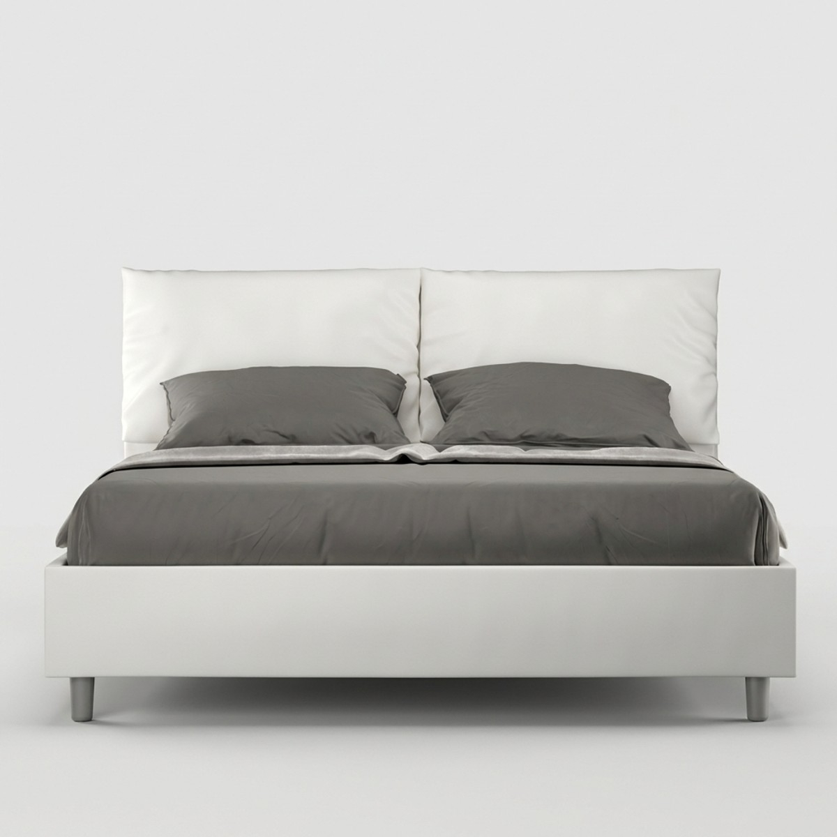 Lit double avec rangement 160x200 coussins rembourrés Antea M1