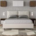 Lit double avec rangement 160x200 coussins rembourrés Antea M1