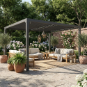Pergola bioclimatique manuelle de jardin en aluminium 3x4m Trinidad