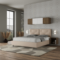 Polsterbett mit Stauraum 160x200 Kopfteil Kissen Appia M1