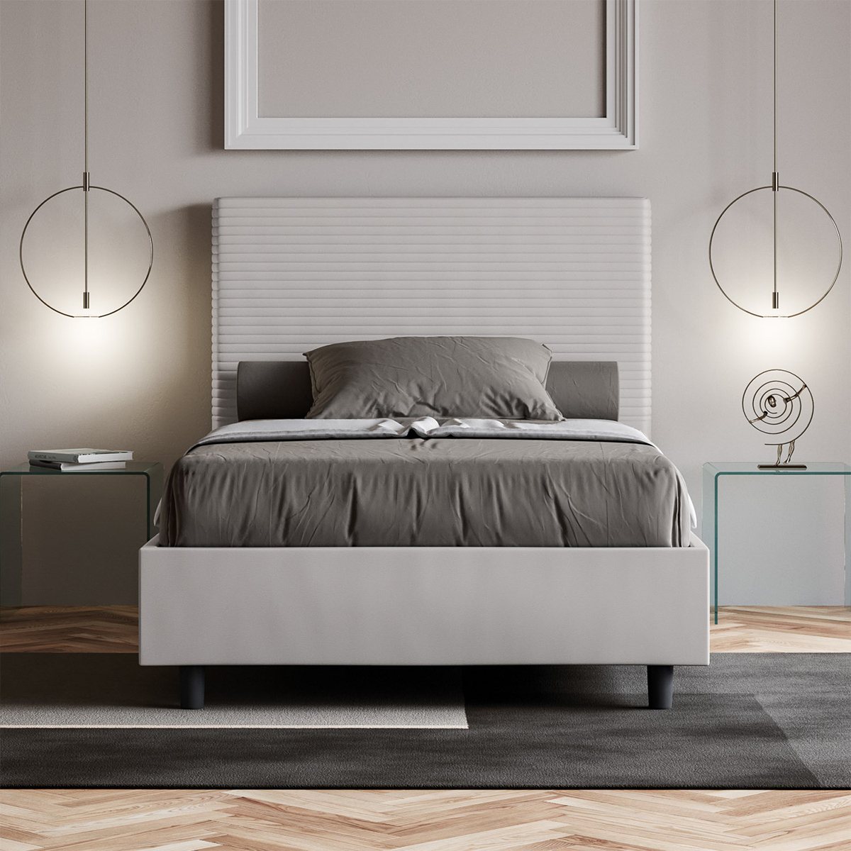 Lit coffre une place et demie 140x200 similicuir Focus F